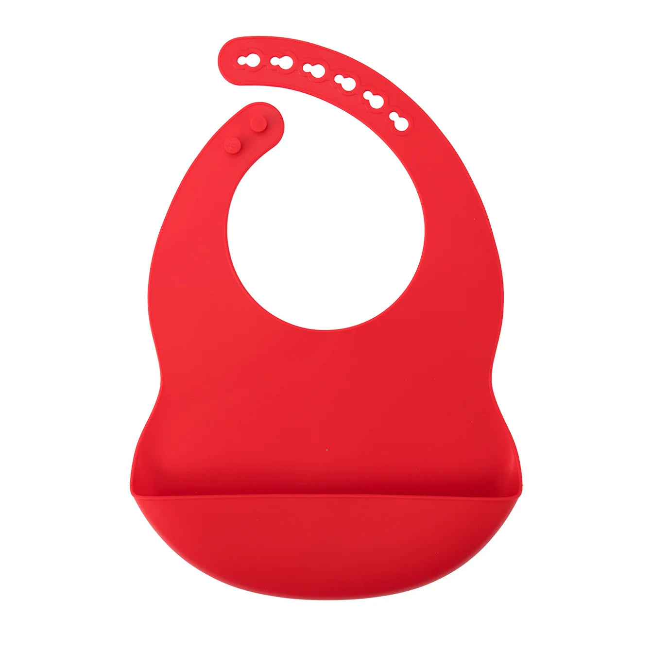 Adjustable silicone baby bib in Red