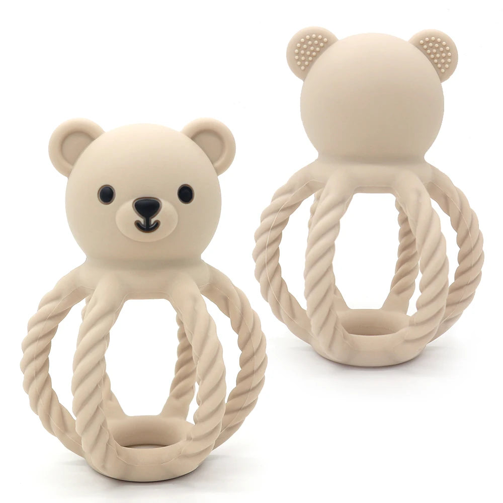 Silicone Bear Rattle Teether | Oliver & Company Montessori Toys