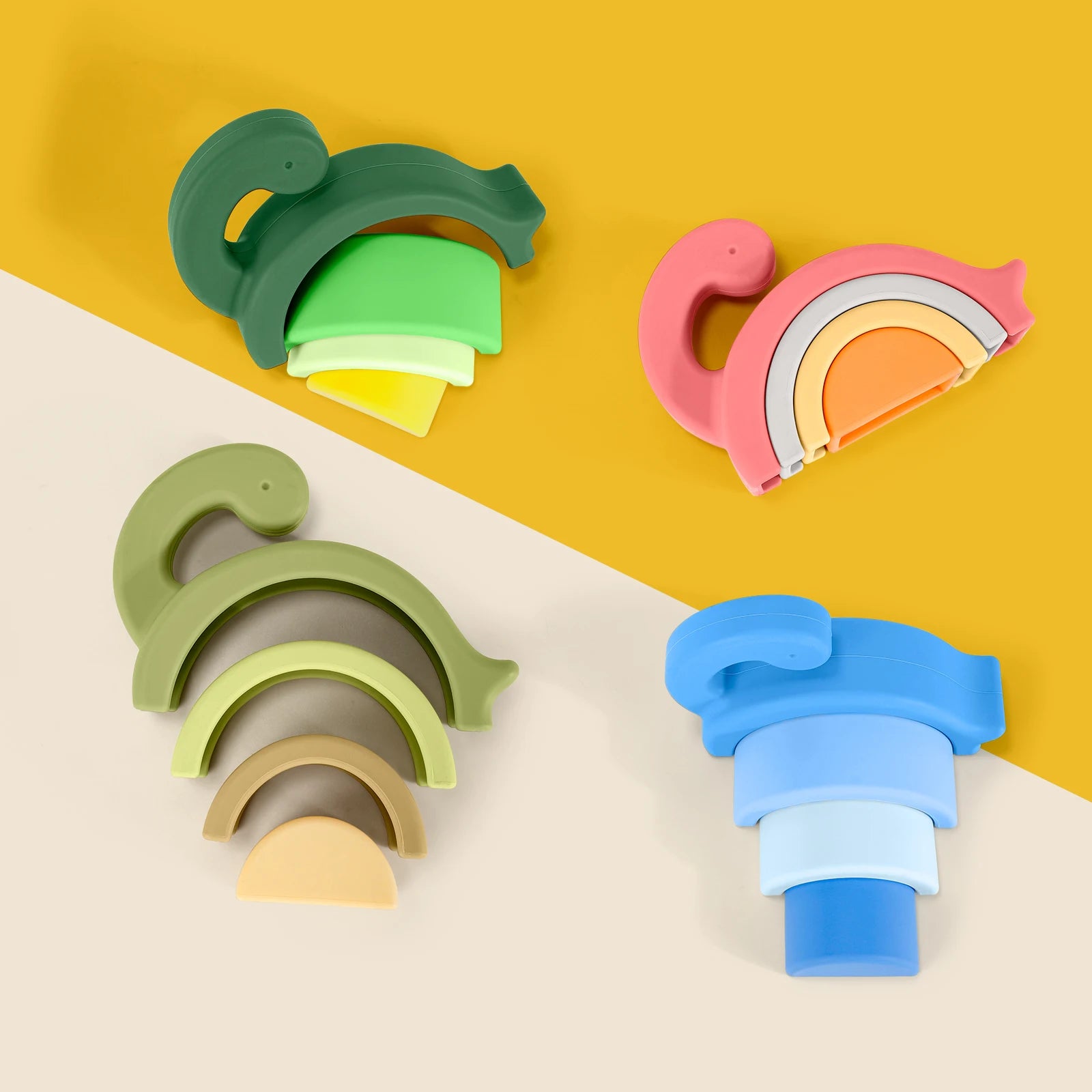 Dinosaur Silicone Stacking Blocks | Oliver & Company 