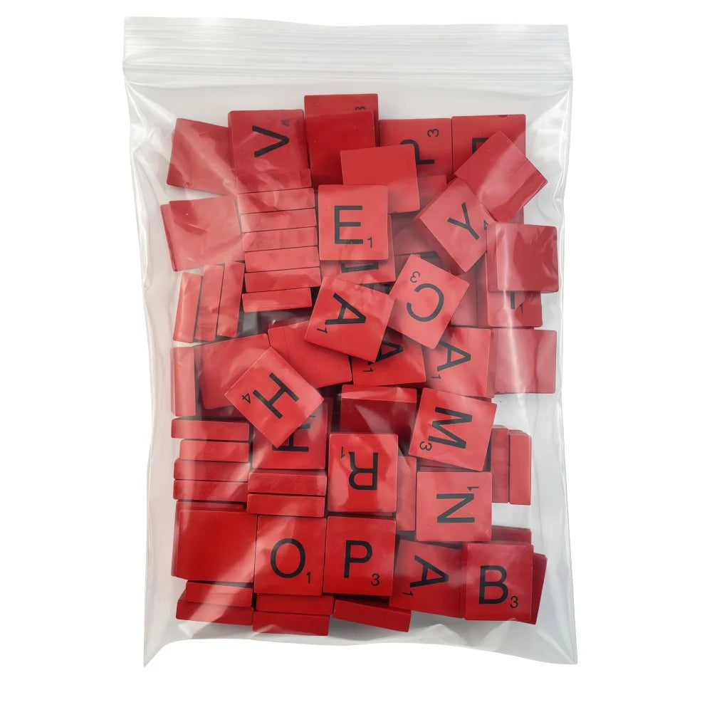 Wooden Letter Tiles Set – 100 Scrabble-Style Alphabet Tiles