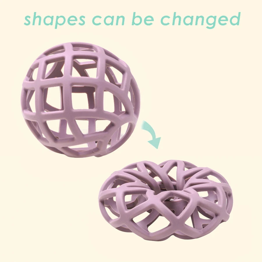 Lattice teether ball squished into a new shape