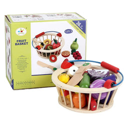 Kids Wooden Magnetic Cutting Fruit & Vegetable Playset by Oliver & Company