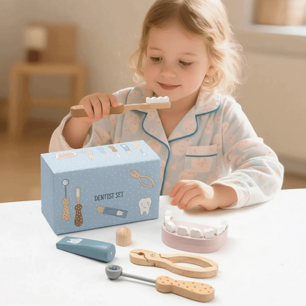 Wooden Dental Pretend Play Set | Oliver Montessori Toys