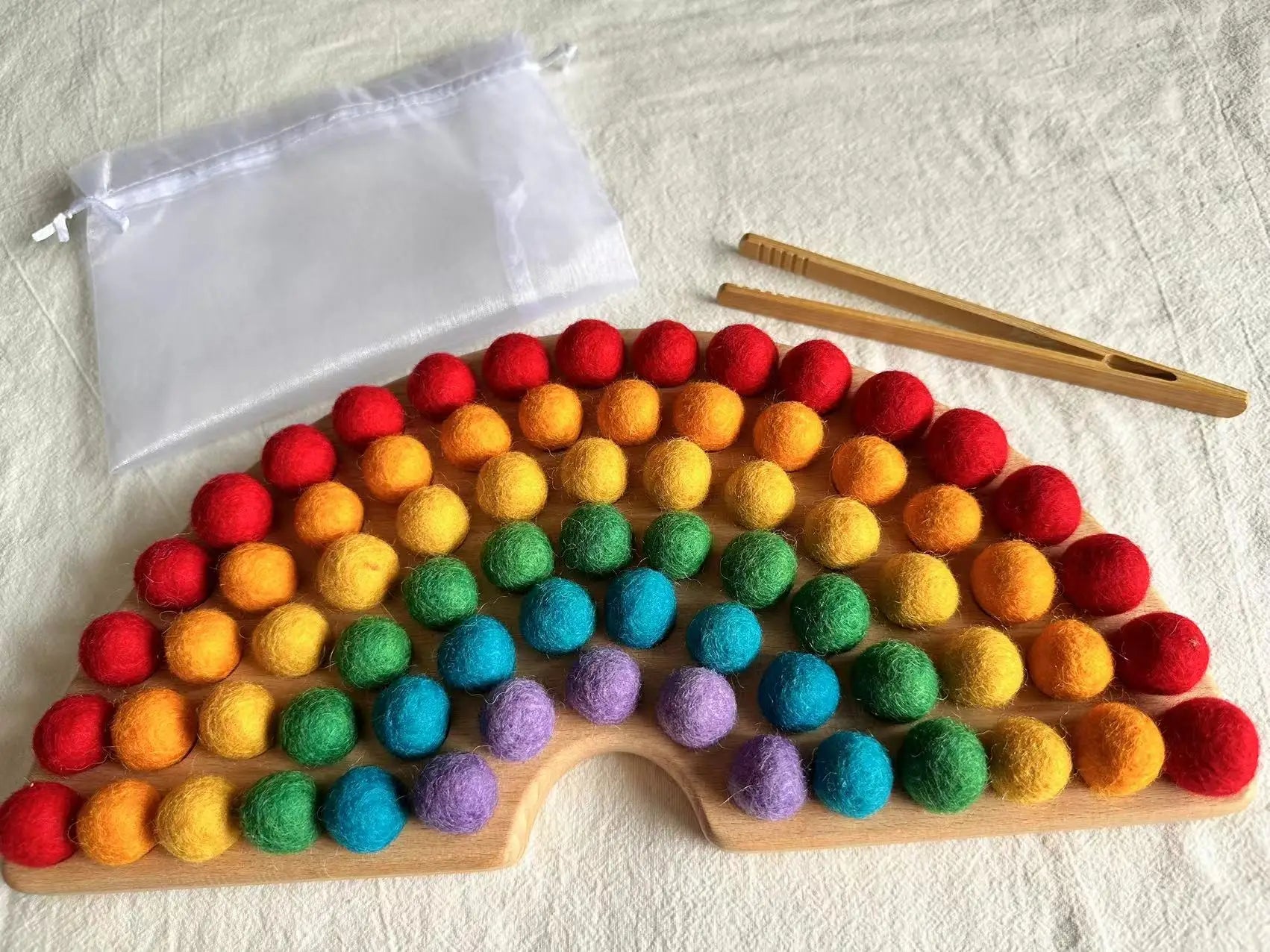 Wooden 100 Peg Board with Beads, Alphabets, and Numbers