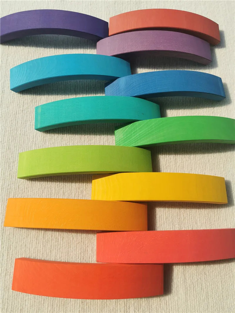 Wooden Rainbow Arch Stacking Blocks for Kids