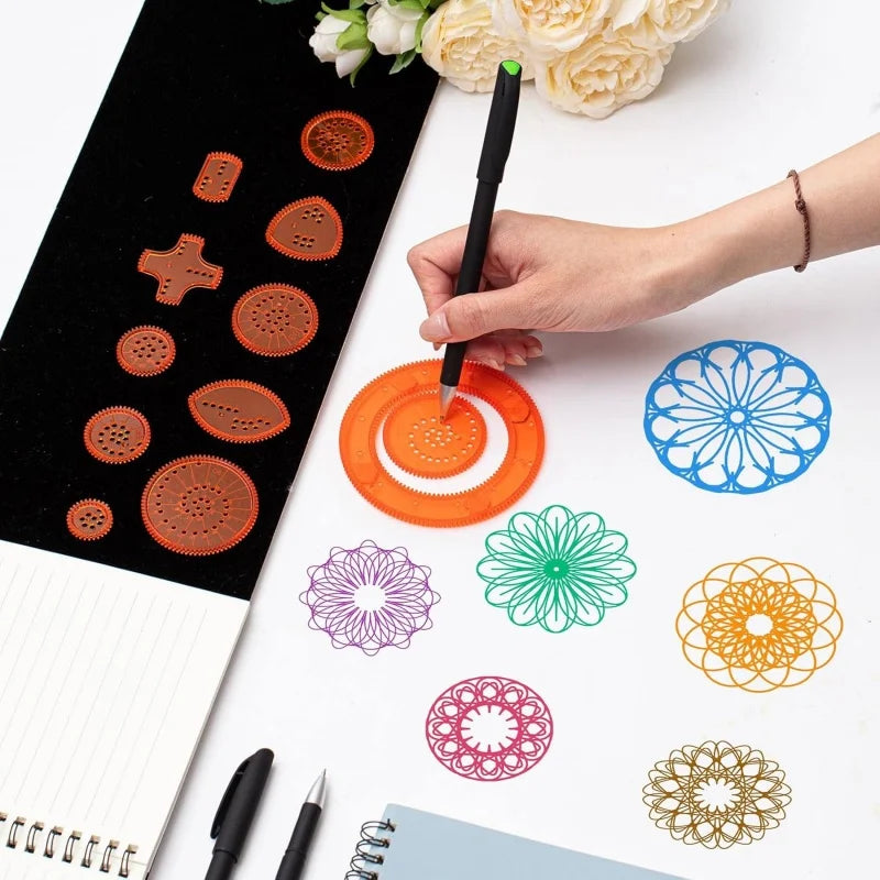 Spiral Gear Drawing Set for Kids – Montessori Geometric Art Tool – Oliver & Company