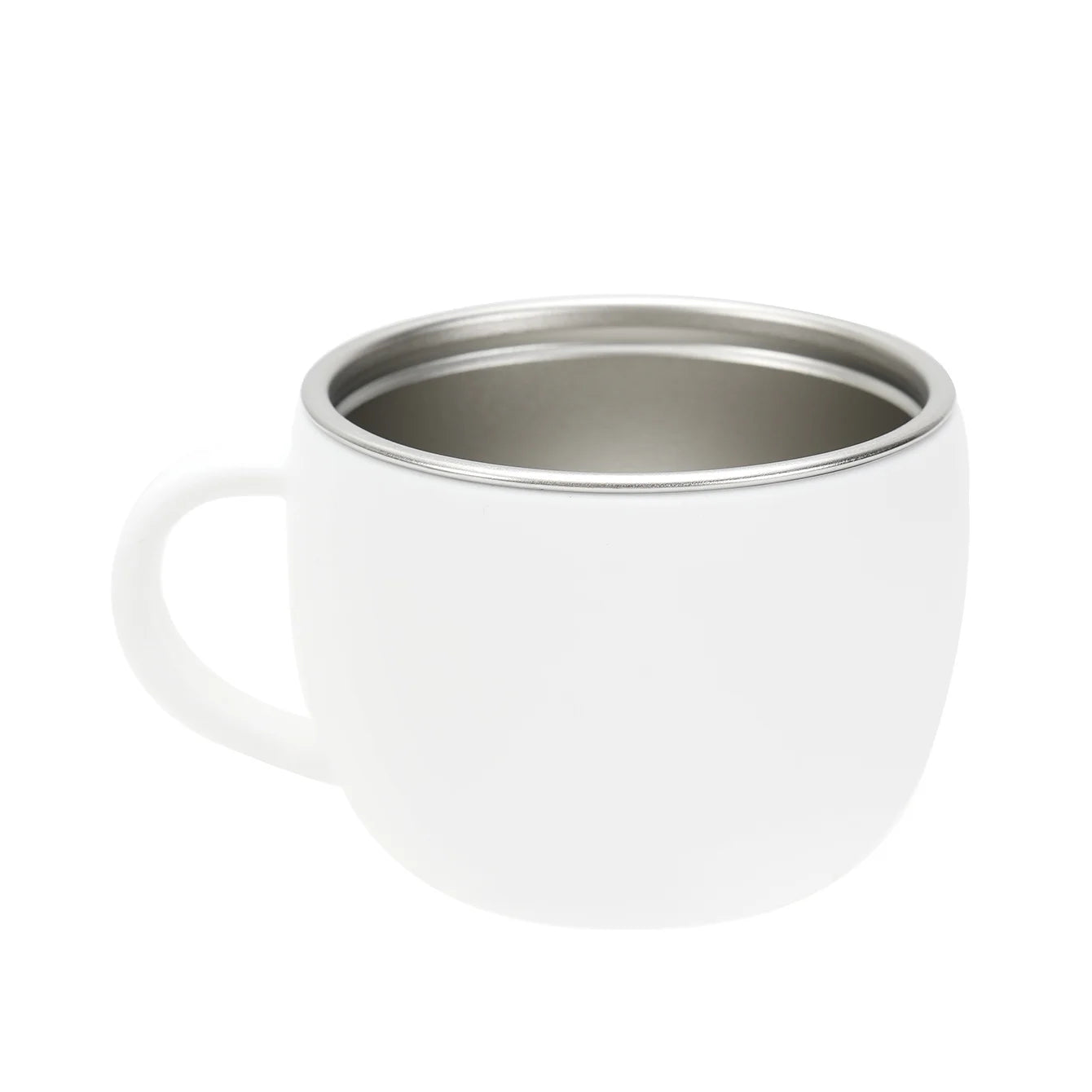 Stainless steel and silicone toddler mug in White