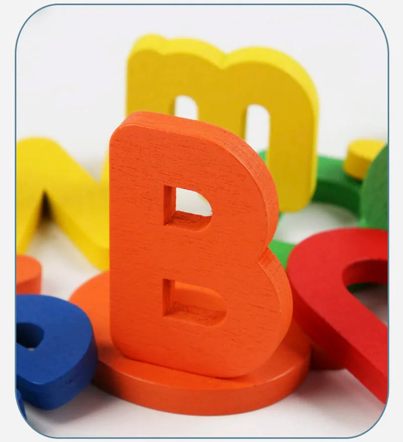 Colorful foam letters on a white background