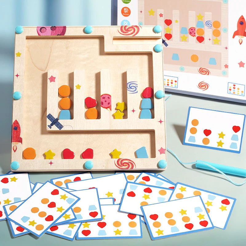 Shape Maze – Magnetic Sorting Board | Oliver Montessori Toys