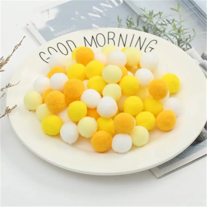 500/2000Pcs Mixed Color Fluffy Soft Colored Pompoms for Crafts