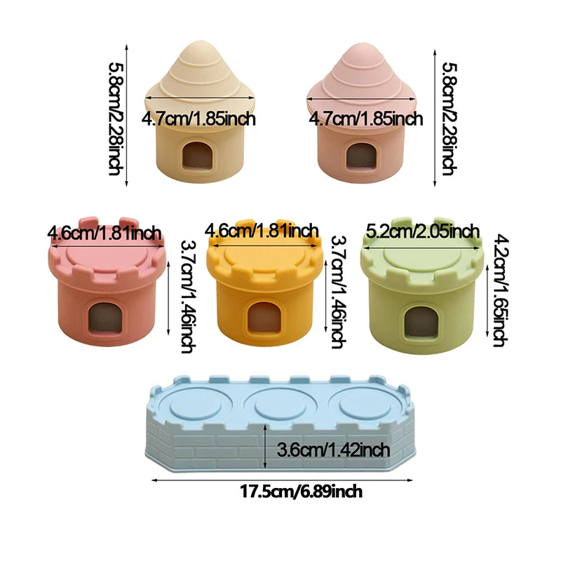 8-Piece Silicone Castle Stacking Toy – Montessori Baby Building Blocks | Oliver & Company Montessori Toys