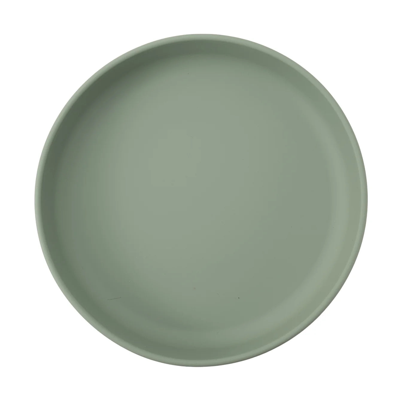 Round silicone suction plate in Sage