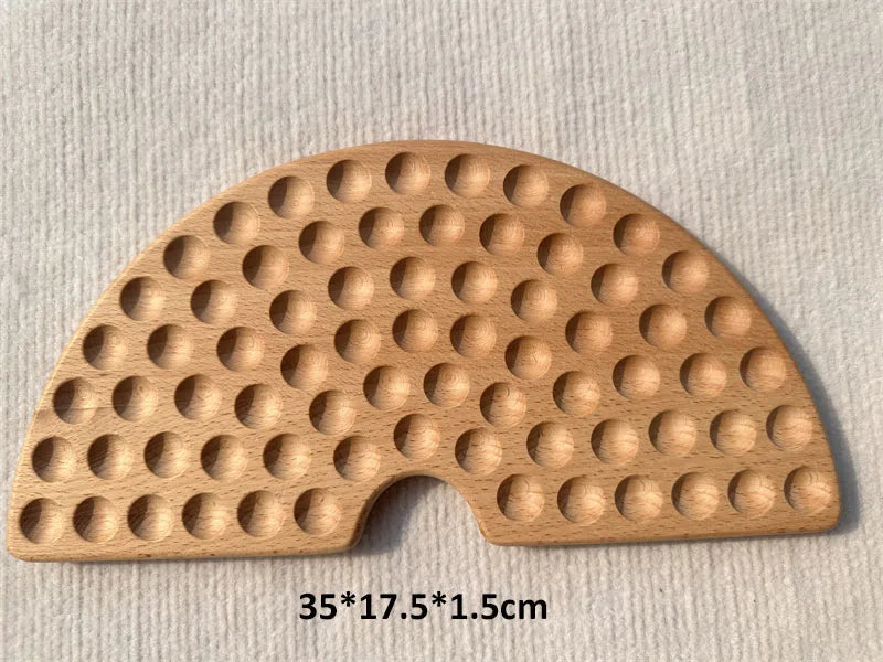 Wooden 100 Peg Board with Beads, Alphabets, and Numbers