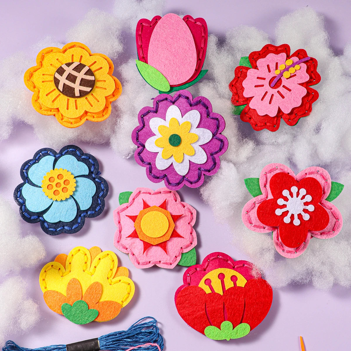 Felt Flower Sewing Kit for Kids – 9 Designs – Oliver & Company