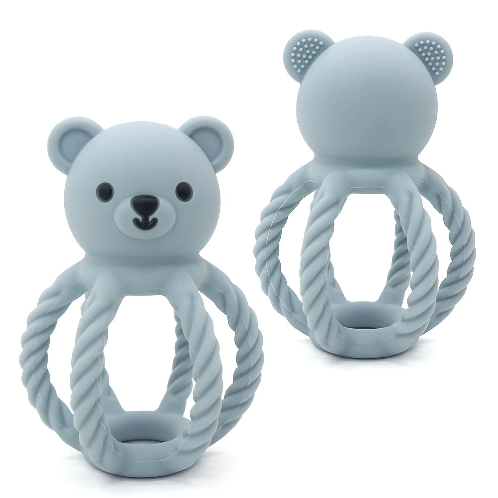Silicone Bear Rattle Teether | Oliver & Company Montessori Toys