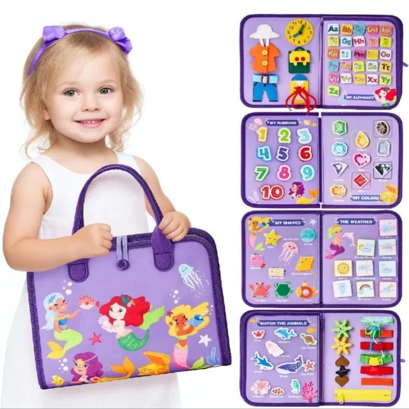 Purple Practical Life Skills Busy Book | Oliver & Company Montessori Toys