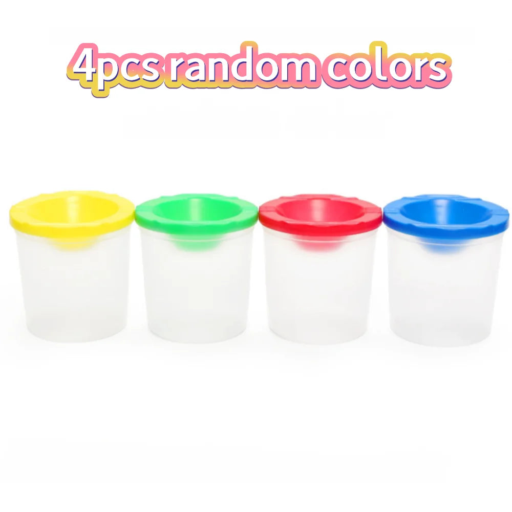 4-8pcs Painting Cups - Spill-Proof Paint Containers and Brush Holders
