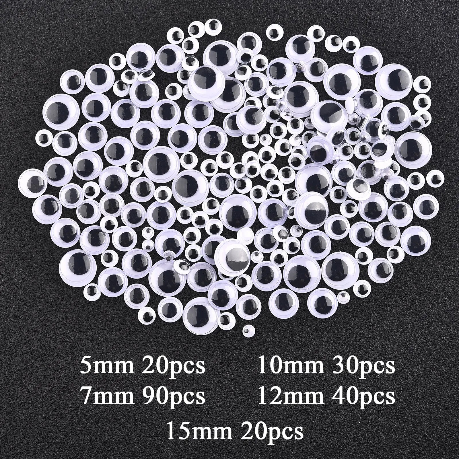 Movable Googly Eyes - Kindergarten Craft Supplies: A collection of various-sized, round, movable eyes ideal for children's art projects and creative crafts.