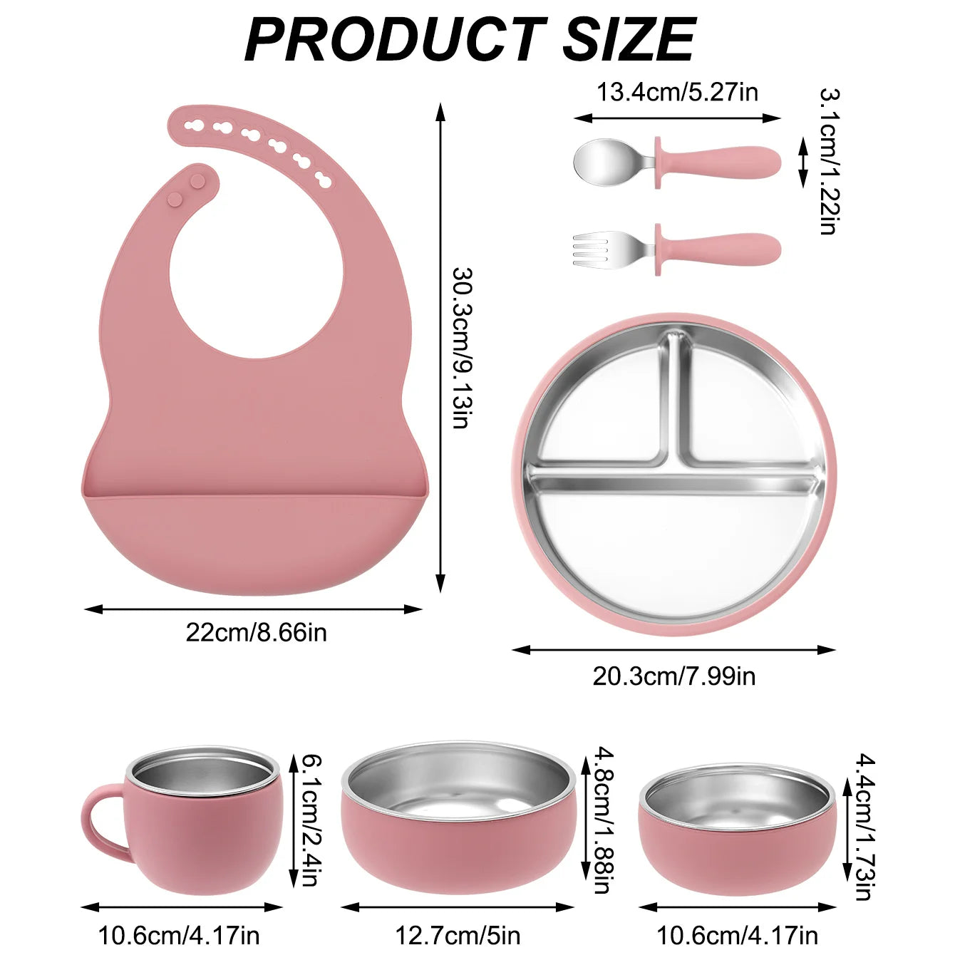 7-Piece Baby Feeding Set | Stainless Steel & Silicone BPA-Free | Oliver & Company