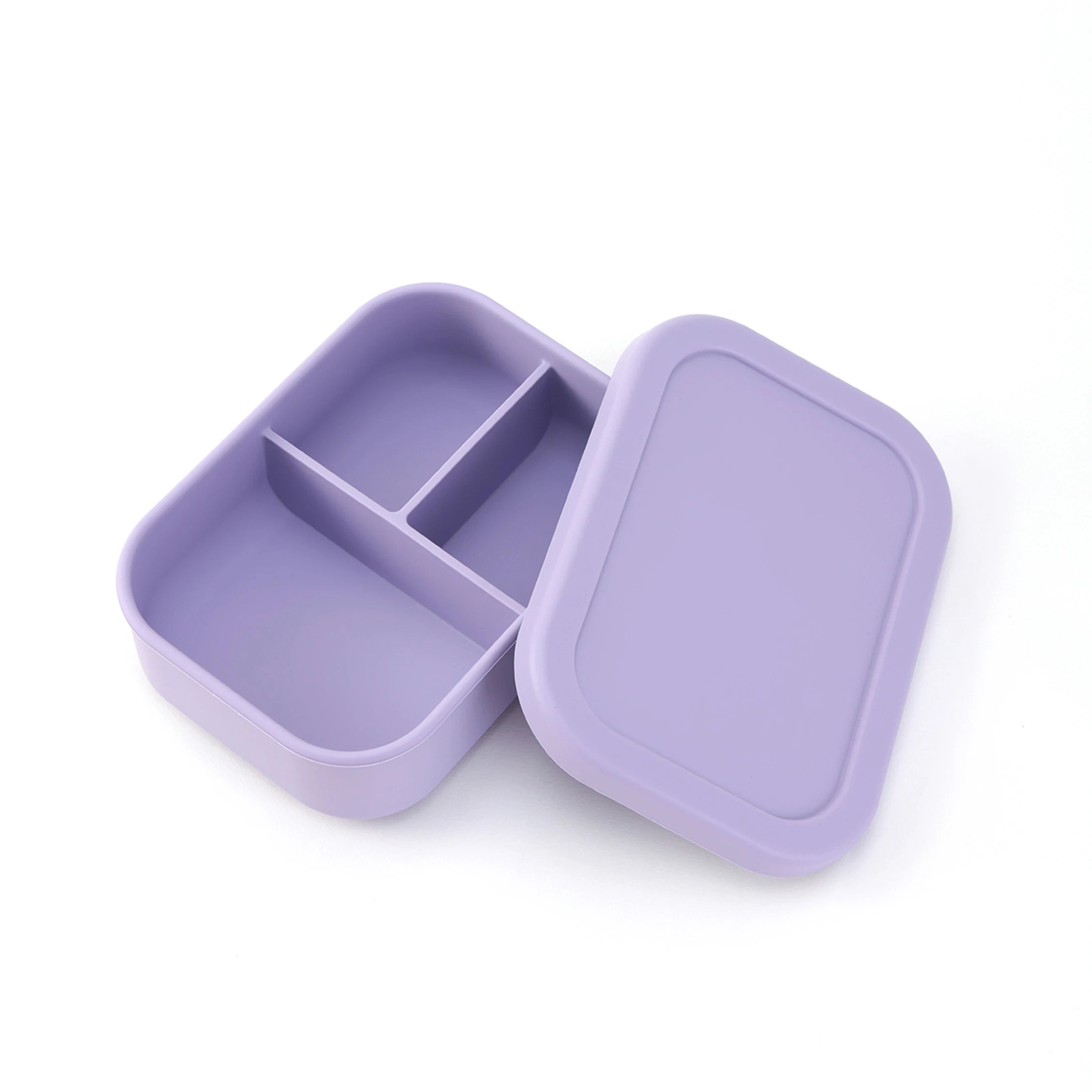 Lavender 3-compartment silicone bento lunch box