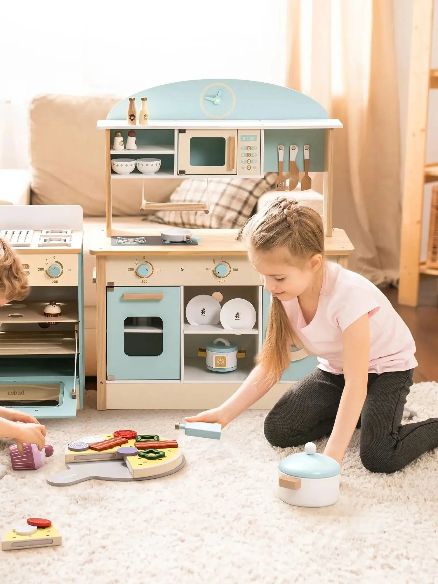 Blue Wooden Play Kitchen
