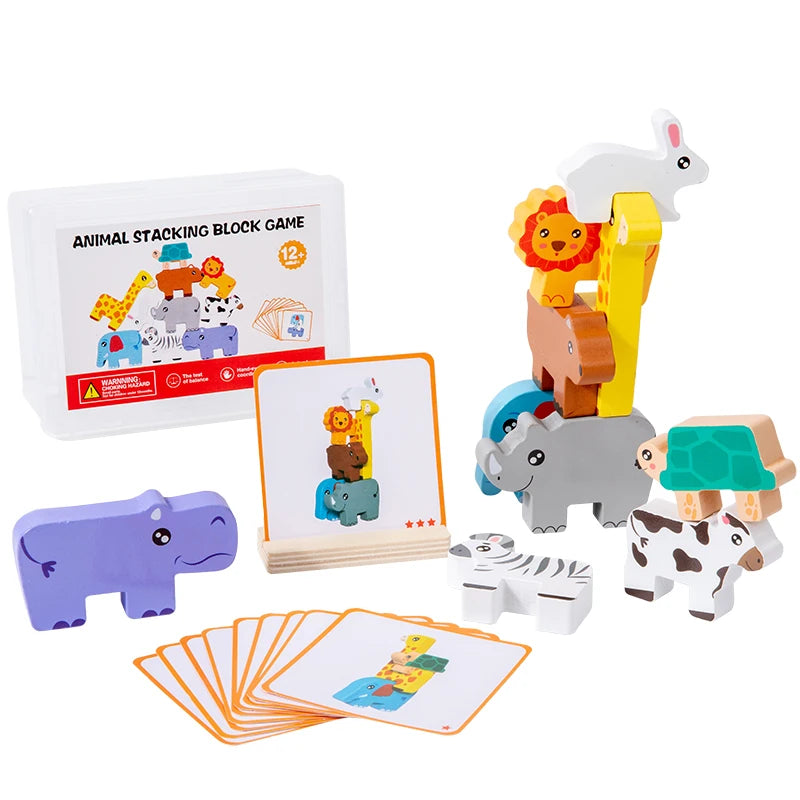 Wooden Animal Stacking Block Game