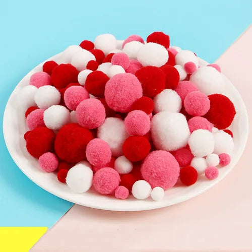 500/2000Pcs Mixed Color Fluffy Soft Colored Pompoms for Crafts