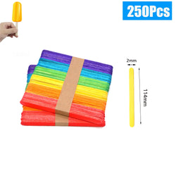 Natural Wooden and Colored Popsicle Sticks | Oliver Montessori