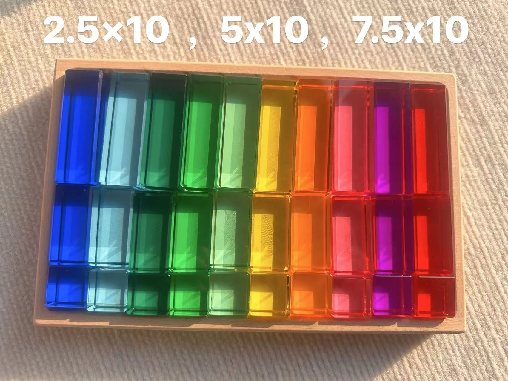 Rainbow Transparent Stacking Blocks