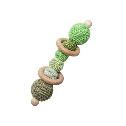 1pcs Baby Crochet Wooden Rattle