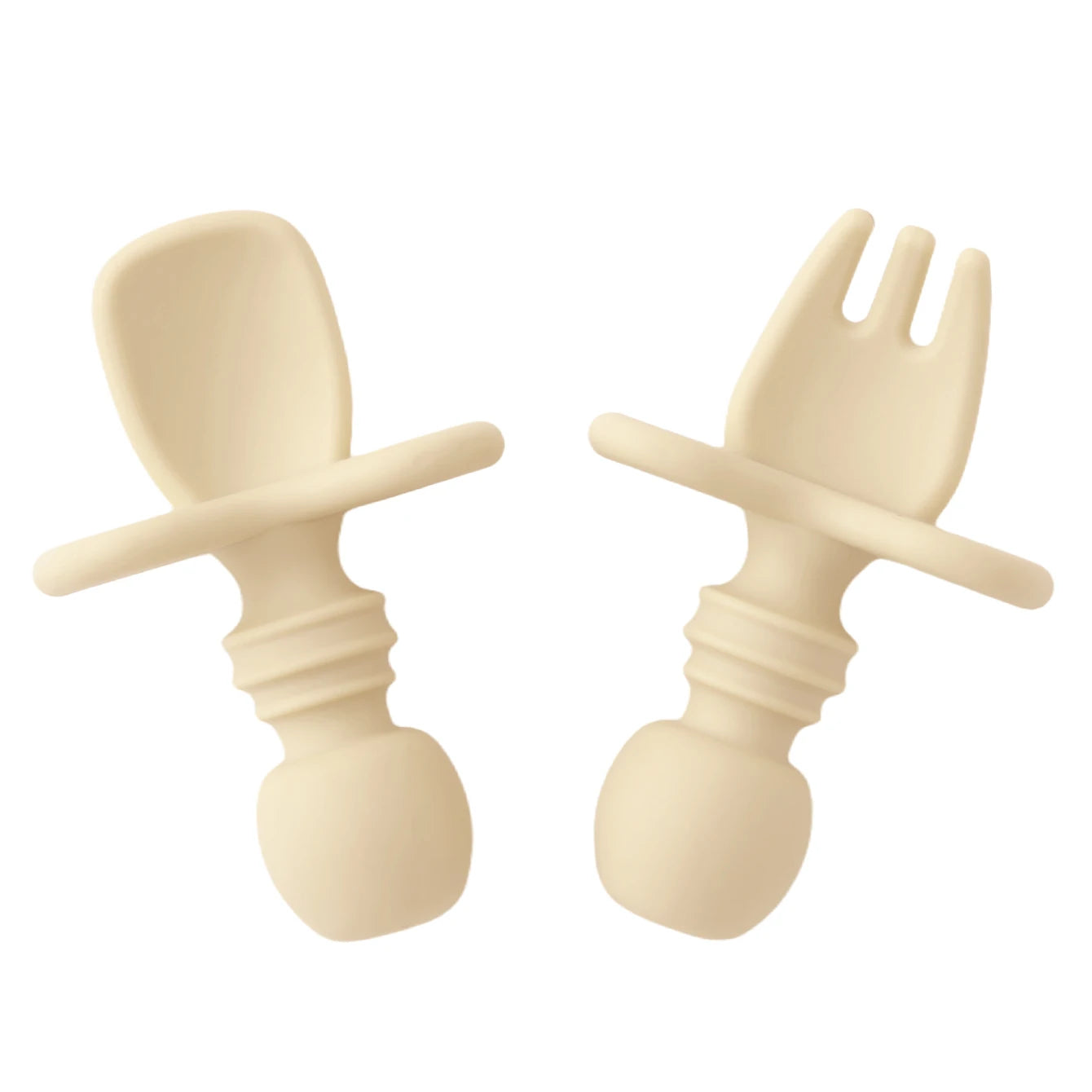 Beach sand silicone spoon and fork with choke guard