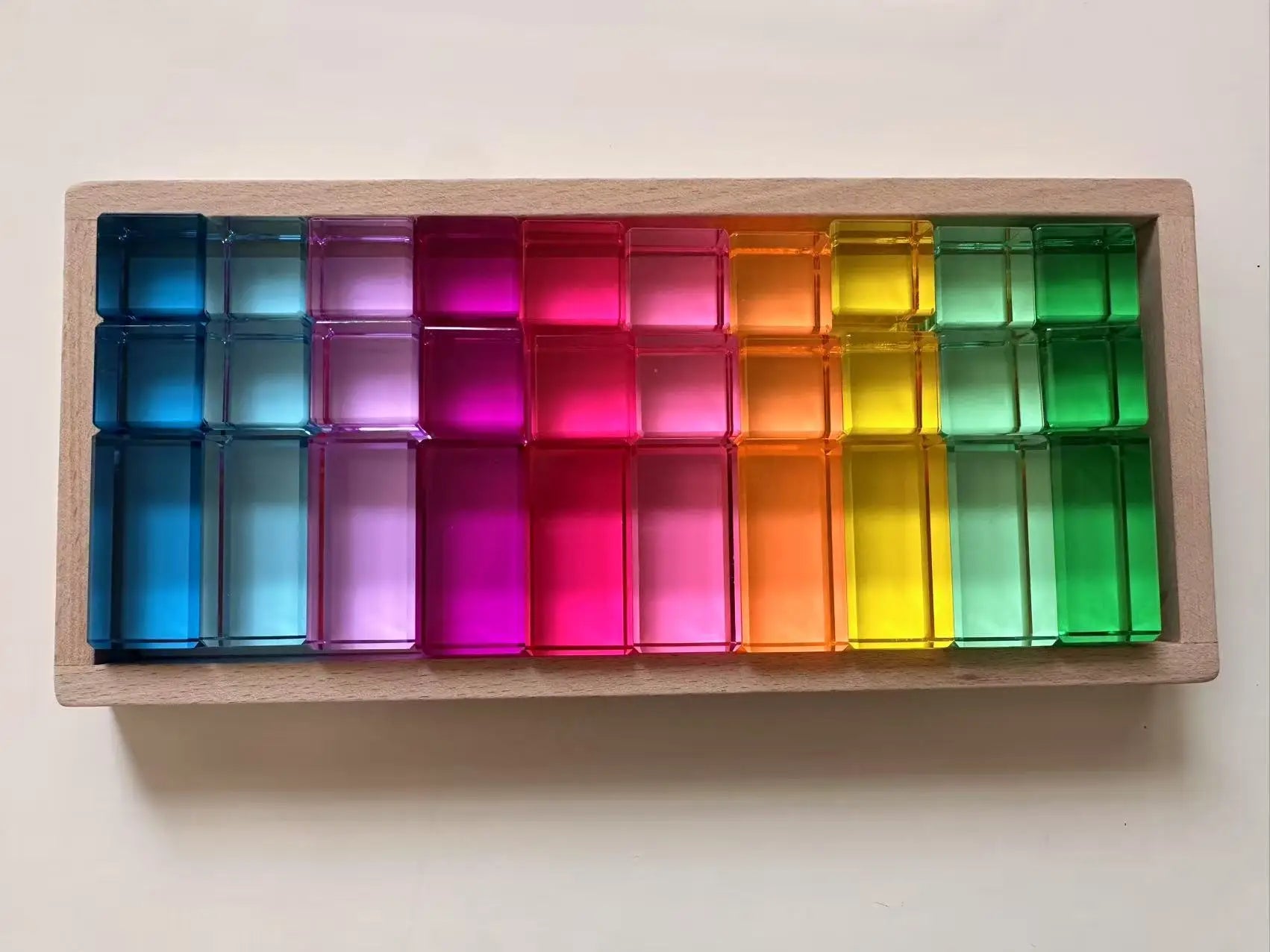 Rainbow Transparent Acrylic Stacking Blocks for Kids