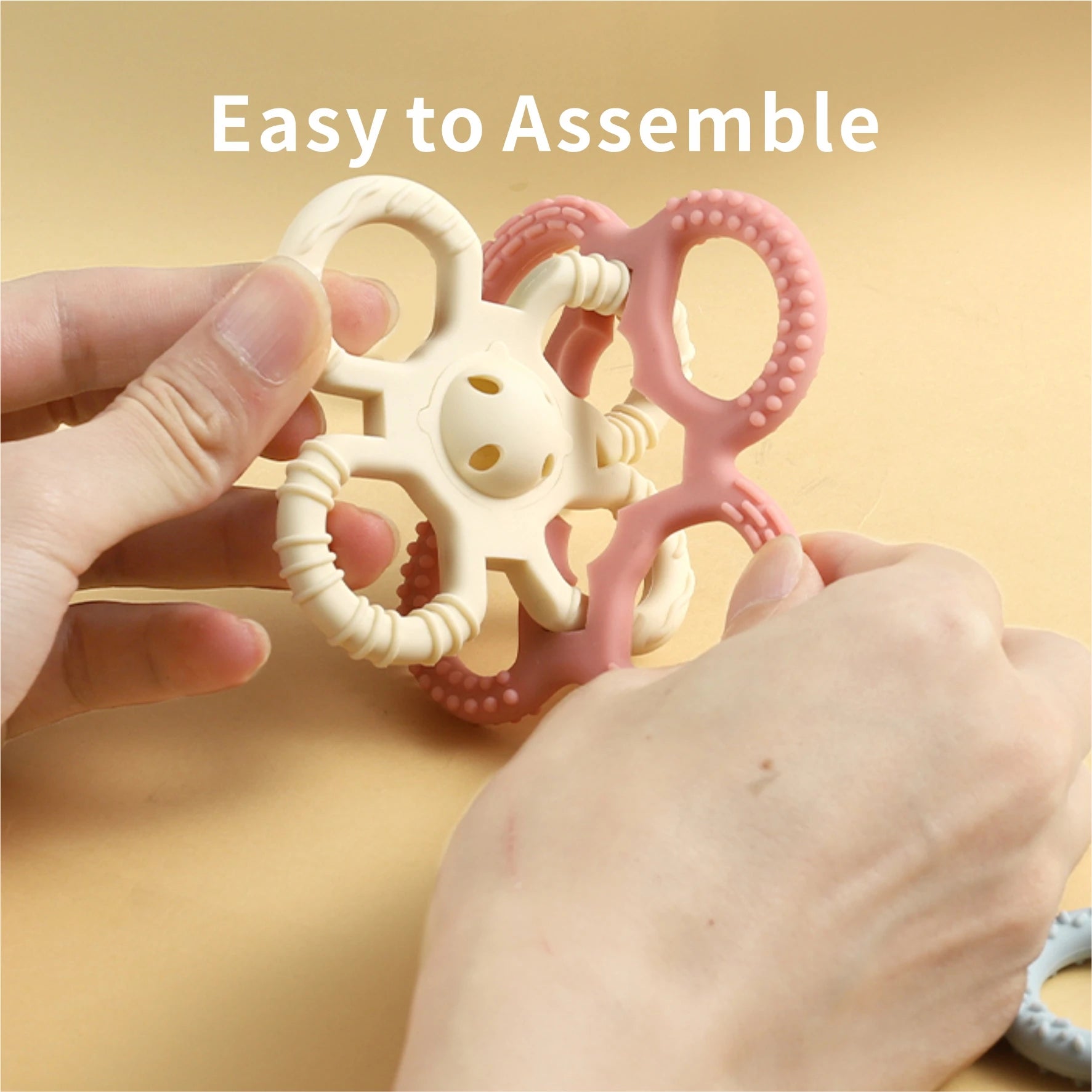 Interlocking Silicone Rattle and Teether