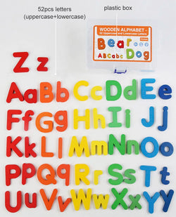 52 Wooden Alphabet Letters – Rainbow Uppercase & Lowercase Set