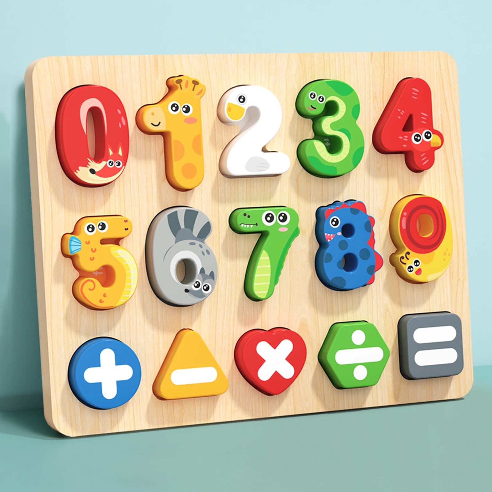 3D Animal Alphabet and Number Puzzle Board for Toddlers