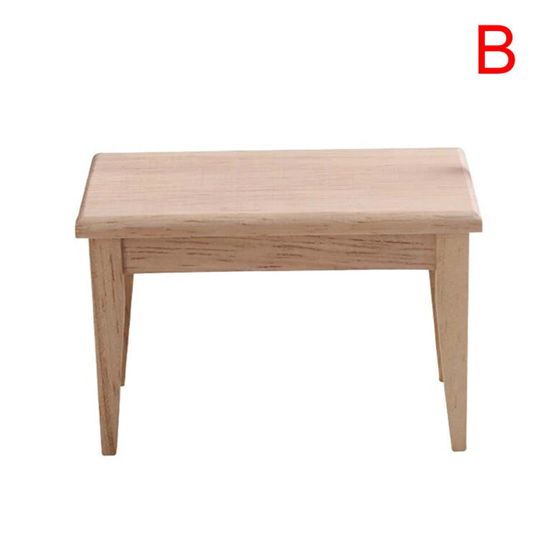 Wooden stool on a white background with a red 'B' label.