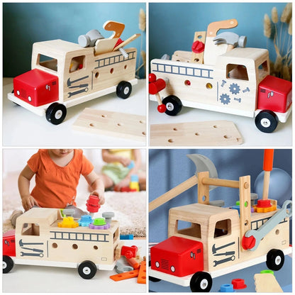 Wooden Diesel Truck Toolbox | Oliver Montessori Toys