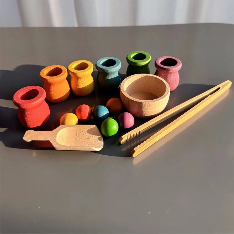 Rainbow Peg Doll Sorting Set