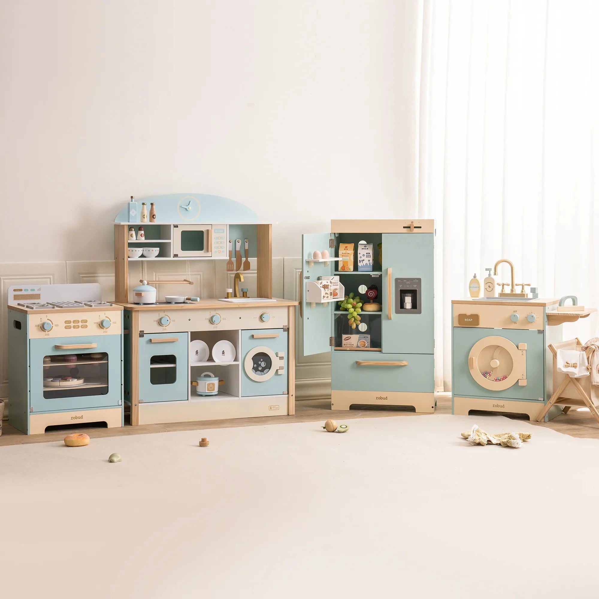 Blue Wooden Play Kitchen