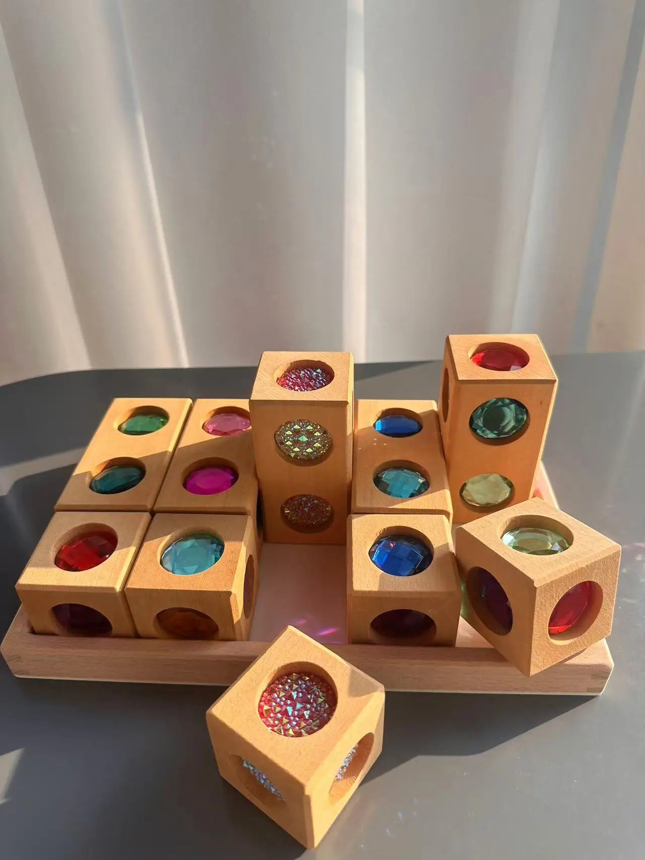 3D Gem Wooden Building Blocks