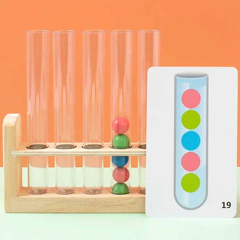 Montessori Clip Beads Test Tube Game | Oliver Montessori Toys