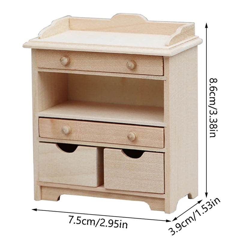 Wooden nightstand with dimensions labeled on a white background