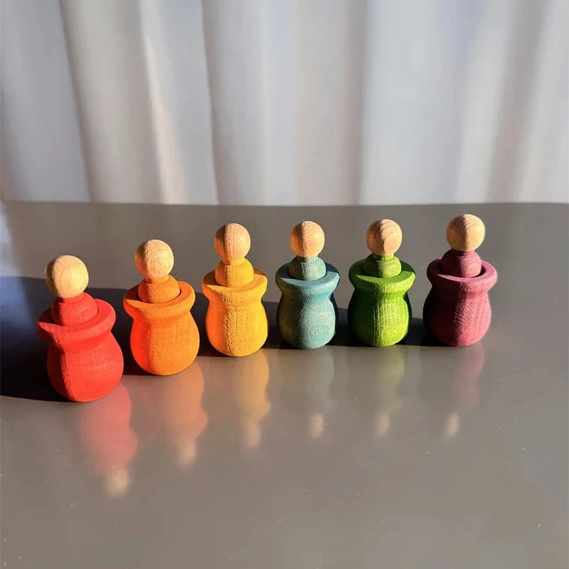Rainbow Peg Doll Sorting Set
