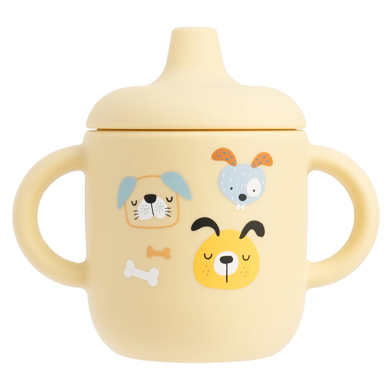 Cartoon silicone sippy cup in Cream Puppy