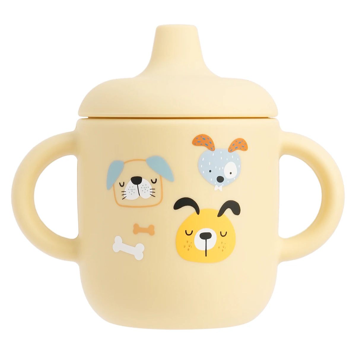 Cartoon silicone sippy cup in Cream Puppy