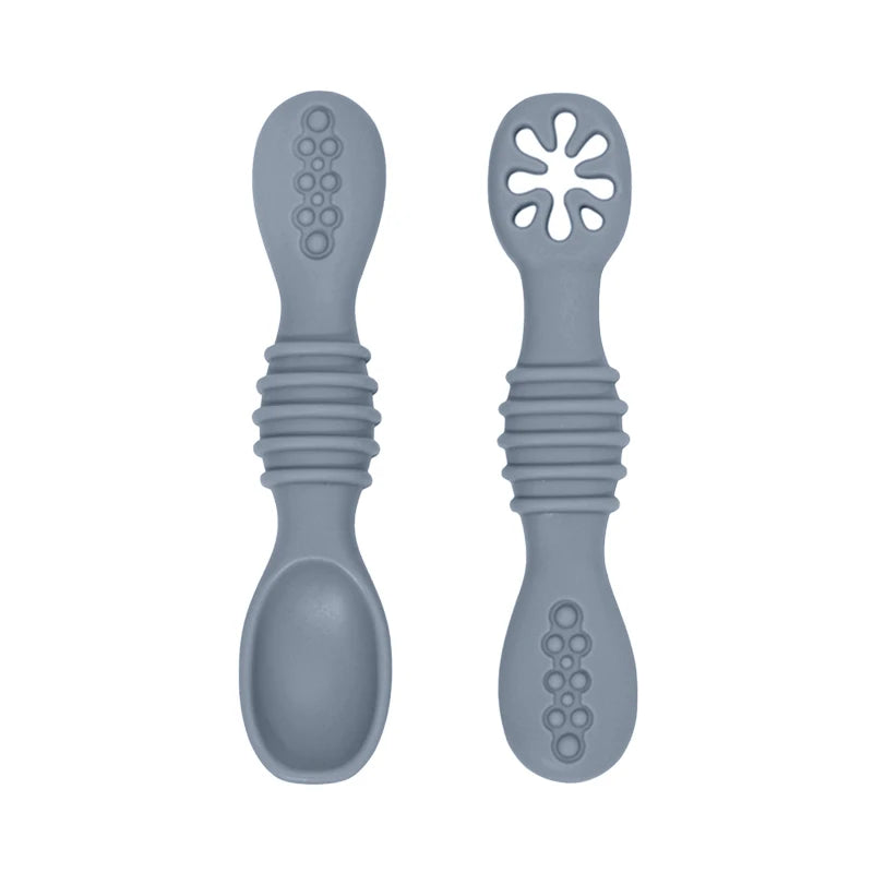 Slate grey bendable silicone spoon set