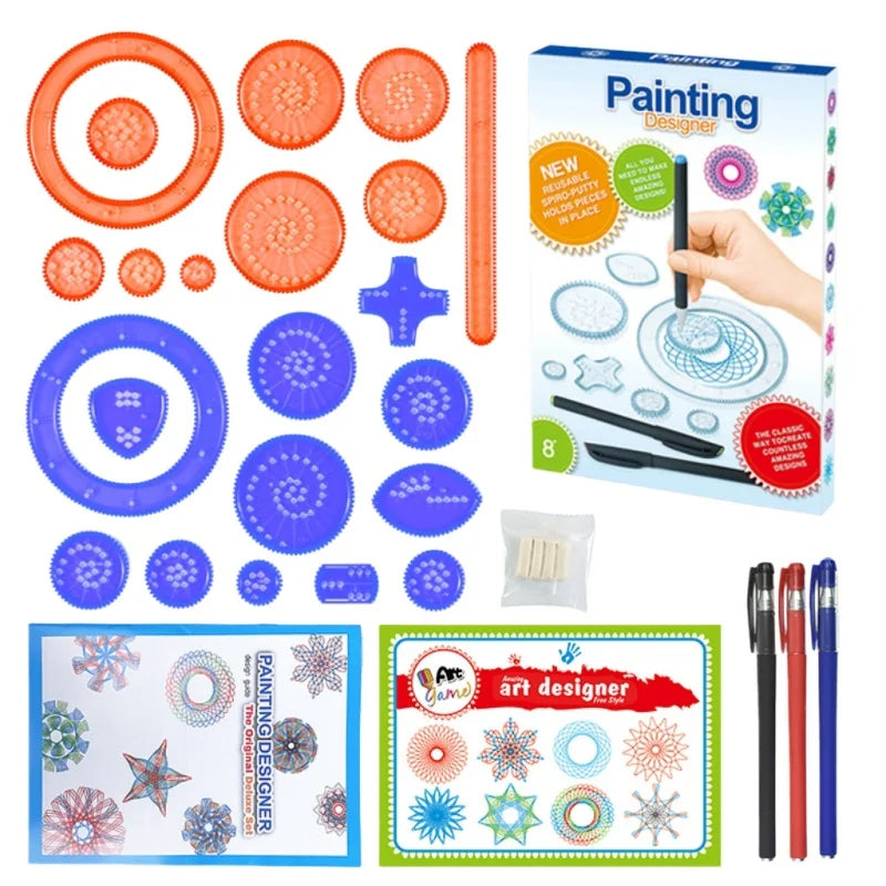 Spiral Gear Drawing Set for Kids – Montessori Geometric Art Tool – Oliver & Company