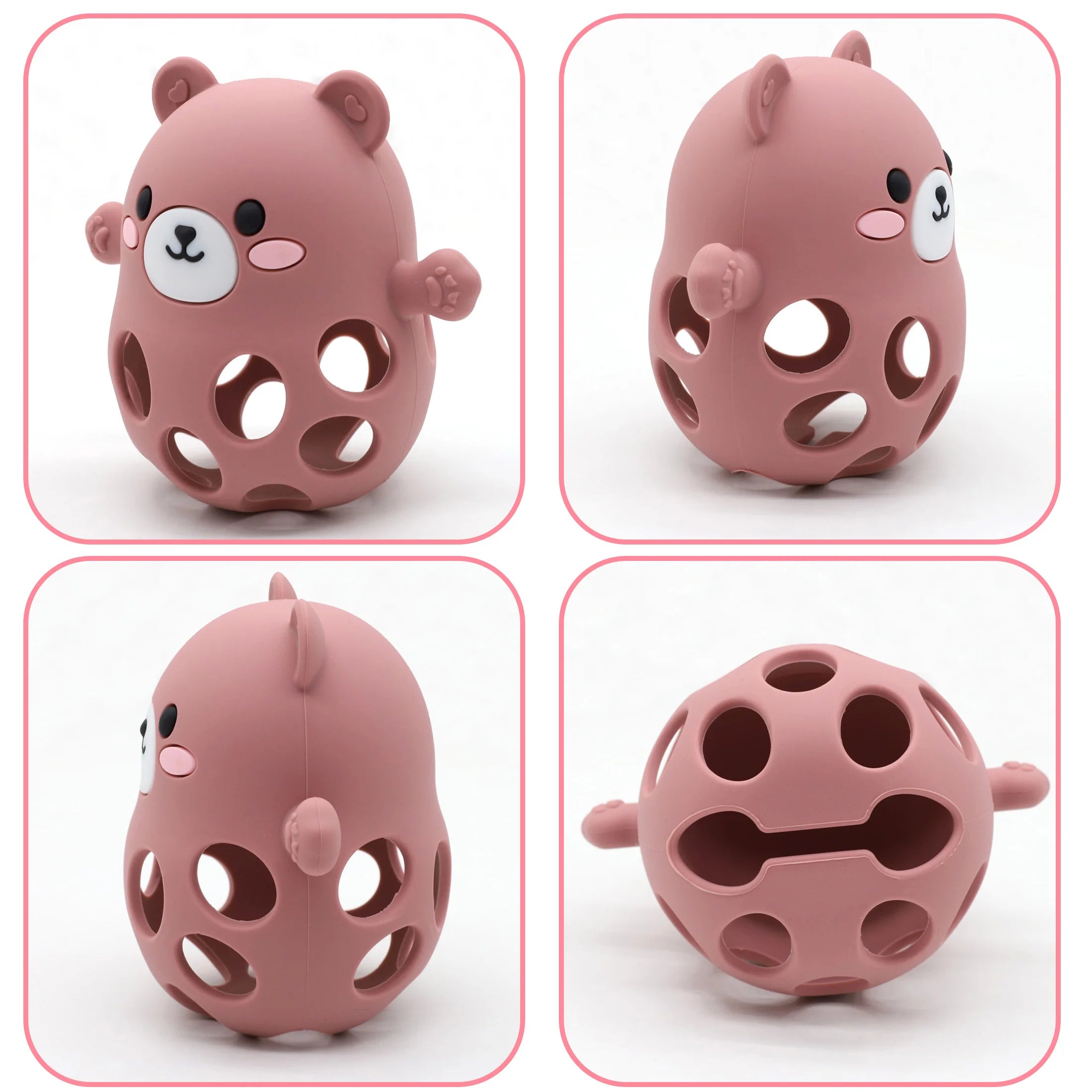 Bear Silicone Teether Ball