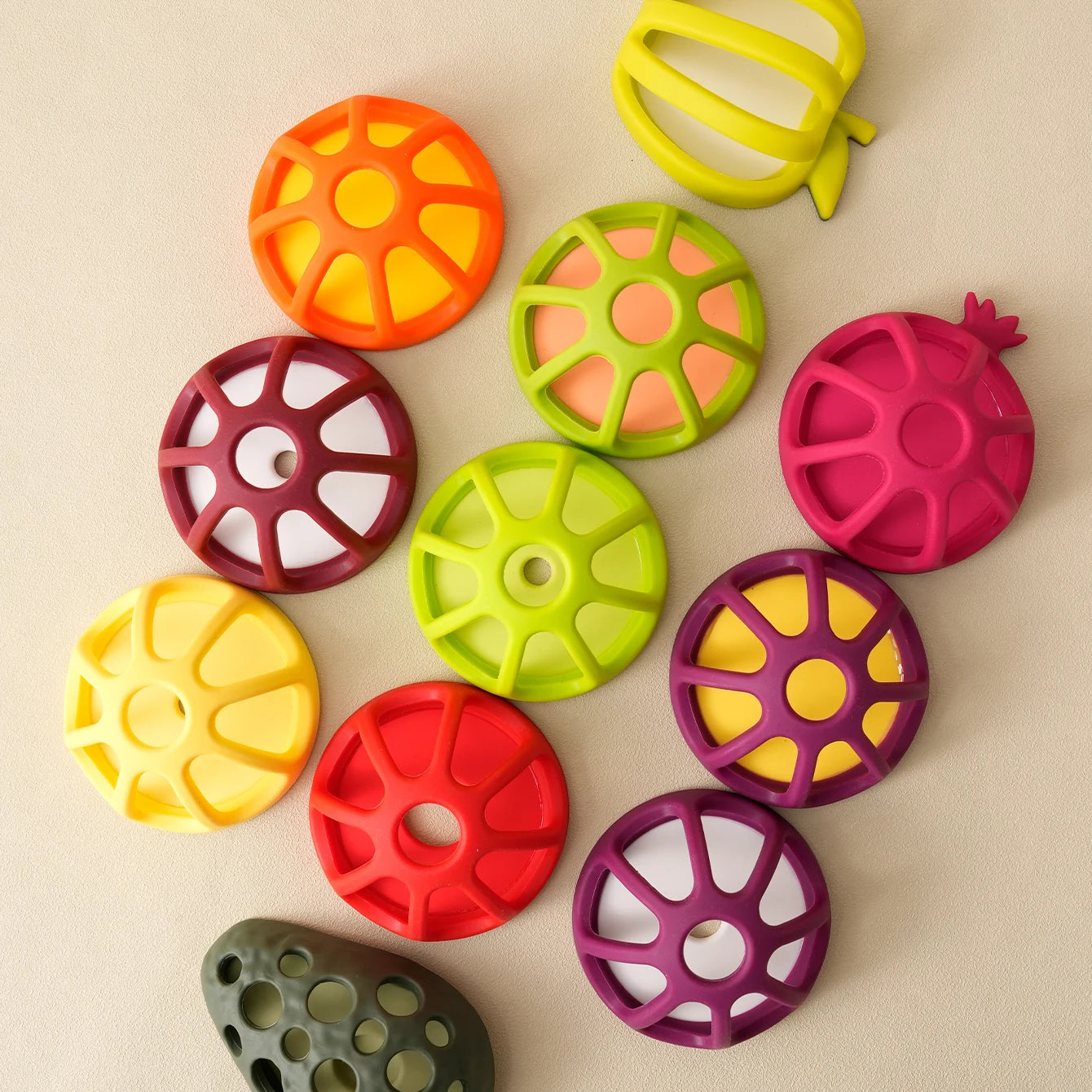 Fruit & Vegetable Silicone Baby Teether | BPA-Free Teething Toy | Oliver & Company Montessori Toys