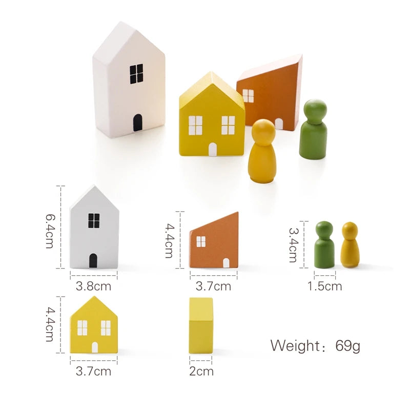 Wooden Forest Trees and Tiny Houses